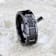 WINDSOR Beveled Black Tungsten Carbide Wedding Band with Brushed Finish
and Alternating Grooves 8mm