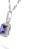 Rhodium Over Sterling Silver Rectangular Octagonal Tanzanite and Cubic
Zirconia Pendant 2.17ctw