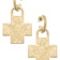 Nina Cross Gold Tone Drop Earrings
