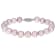 9-9.5mm Purple Cultured Freshwater Pearl Sterling Silver Line Bracelet