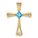 14k Yellow Gold Blue Topaz and Diamond Cross Chain Slide Pendant
