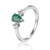 Emerald with White Sapphire Accents Sterling Silver Ring, 0.62ctw