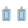 8x6mm Emerald Cut Aquamarine with Diamond Accents 14k Yellow Gold Stud Earrings