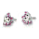 Rhodium Over Sterling Silver Enamel Kitty Children's Post Earring
