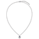 Rhodium Over Sterling Silver Polished Cubic Zirconia and Blue Glass with
2 Inch Extension Necklace
