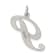 Rhodium Over Sterling Silver Fancy Script Letter P Initial Charm