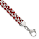 Stainless Steel 9mm Polished Red Enameled and Rubber Coated Curb Link Bracelet
