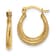 14K Yellow Gold Textured Hoop Earrings