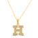 White Diamond Accent 10k Yellow Gold H Initial Pendant With 18” Rope Chain