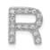 Rhodium Over 14K White Gold Diamond Letter R Initial Charm