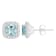 5mm Cushion Aquamarine 1/5 ctw Diamond Rhodium Over Sterling Silver Halo
Stud Earrings