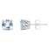 6mm Square Cushion Sky Blue Topaz Rhodium Over Sterling Silver Stud Earrings