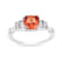 Peach Orange  Lab Created Padparadscha Five Stone Ring   Rhodium Over
Sterling Silver Orange Ring