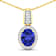 1.60ctw 14K Yellow Gold Tanzanite and White Diamond Pendant with 18 inch
Cable Chain