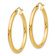 14k Yellow Gold Polished 1 3/8" Tube Hoop Earrings