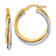 14K Yellow Gold and 14K White Gold 1" Polished Double Hoop Earrings