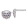 Rhodium Over Sterling Silver Polished Cubic Zirconia Shell Post Earrings