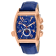 Christian Van Sant Men's Grandeur Blue Dial, Rose Accents and Bezel,
Blue Leather Strap Watch