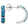 Turquoise Three-Stone Inlay Hoop Earrings In Sterling Silver