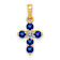 10k Yellow Gold and Rhodium Over 10k Yellow Gold 0.43 cttw Sapphire and
Diamond Cross Pendant
