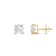White Cubic Zirconia 14k Yellow Gold Studs With Velvet Gift Box 1.00ctw