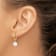 14K Yellow Gold 7-8mm Round Freshwater Cultured Pearl Dangle Hoop Earrings