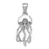 Rhodium Over Sterling Silver Polished Crystal Jellyfish Pendant