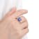 Lab Created Blue Sapphire and White Topaz Rhodium Over Sterling Silver Ring