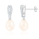 8-8½mm White Cultured Freshwater Pearl and Cubic Zirconia Rhodium Over
Sterling Silver Earrings