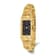 14k Yellow Gold Ladies Rectangular Black 15x31mm Dial Solid Nugget Watch