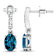 1.40ctw 14K White Gold London Blue Topaz  and White Diamond Halo Earrings