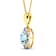 1.48ctw 14K Yellow Gold Aquamarine and White Diamond Pendant with 18
inch Cable Chain
