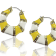 Gold Tone Yellow and White Enamel Earring