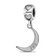 Rhodium Over Sterling Silver LogoArt Gamma Phi Beta Crescent Moon Heart Bead