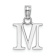 Rhodium Over 14k White Gold Polished Block Letter M Initial Pendant