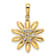 14k Two-tone Gold Diamond-Cut Flower Pendant