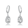 Pear Shape CZ Halo Drop Earrings In Sterling Silver