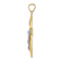 14k Yellow Gold and 14k White Gold Polished INRI Crucifix Cross Pendant
