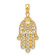 14k Yellow Gold Diamond-Cut and Textured Hand of God Pendant