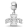 Sterling Silver Rhodium-plated LogoArt Iowa State University Small
Dangle Bead