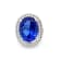14.80 Ctw Tanzanite and 0.71 Ctw White Diamond Ring in 18K WG
