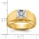 10K Two-tone Yellow and White Gold Men's Polished and Satin Diamond Ring 0.17ct