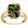 10K Yellow Gold Rectangular Octagonal Chrome Diopside Medusa Ring 3ctw