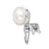 Rhodium Over Sterling Silver Cubic Zirconia Freshwater Cultured Pearl Pin