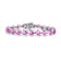 Pink CZ Pear Shape Tennis Bracelet In Sterling Silver