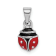 Rhodium Over Sterling Silver Red and Black Enamel Ladybug Children's Pendant