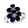 2.20ctw Oval Black Sapphire with White Diamond Sterling Accent Rhodium
Over Sterling Silver Ring