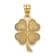 14K Yellow Gold Enameled Four Leaf Clover Pendant