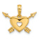 14k Yellow Gold Polished Heart and Arrows Charm