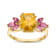 Citrine and Pink Topaz 10K Yellow Gold Cocktail Ring 2.39ctw